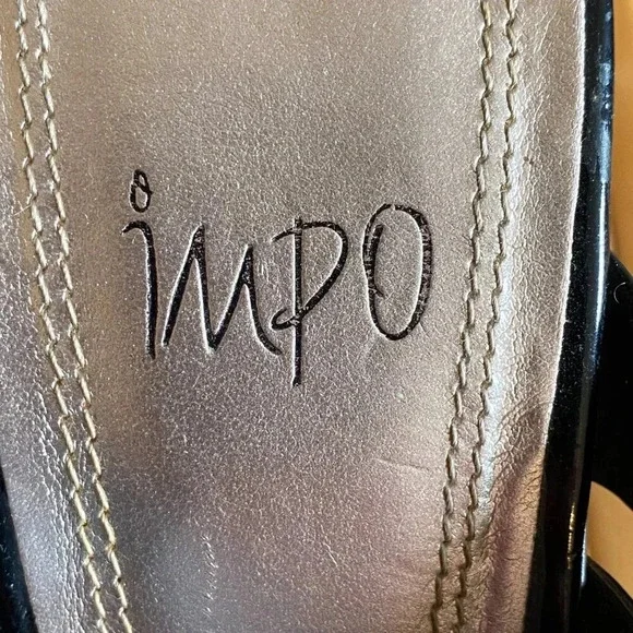 IMPO Patent Leather Mules with lovely silver accent! Size 6 1/2 M with 3" Heels - Picture 7 of 8